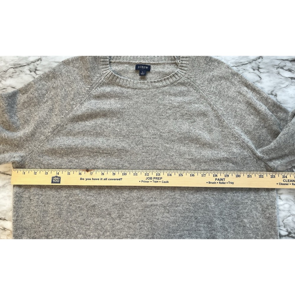 J Crew Men's Lambswool Sweater Sz Lg Gray Crewneck Pullover Cozy - Picture 8 of 10